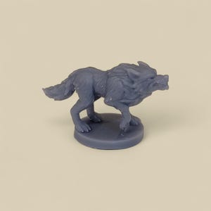 Miniature Resin Wolf with Base – Fantasy Creature for Tabletop Games