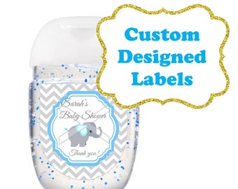 Custom Designed Glossy Paper Hand sanitizer labels  - Bath & Body Works Pocket Bac 1oz - Birthday, Wedding, Bridal Shower, Baby Shower