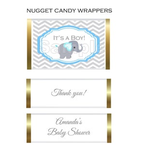 Nugget candy labels, stickers, wrappers Chevron Elephant Various colors image 1
