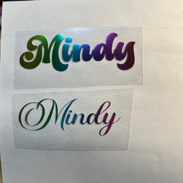 Custom Name Iron on Decal -   Many sizes and color choices!