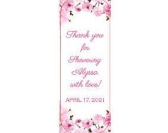 Custom Bridal Shower Soap Labels: Floral Design, Glossy Stickers