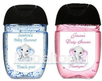 Bath & Body Works Foaming Hand Soap Labels Stickers for Baby Shower, Baby Elephants - Several color options - Printed GLOSSY Labels!