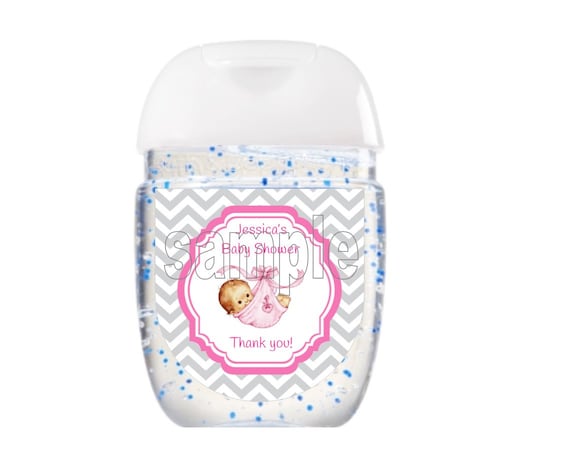 Hand sanitizer labels - Bath & Body Works new design - Baby Shower Favor Label - Various Colors - Baby in Blanket B1B Il_570xn
