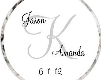 Wedding Bridal Kiss Candy Label Wrappers - Names & Monogram