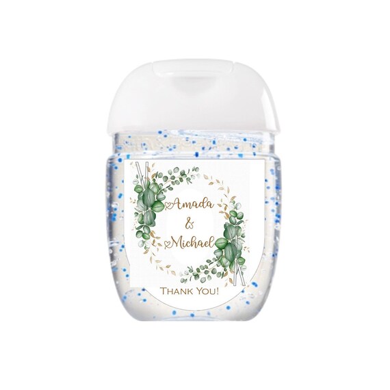 Hand sanitizer labels - Bath & Body Works - Glossy Baby Shower, Wedding, Bridal Shower Labels - Green Wreath Il_570xn