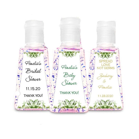 Hand sanitizer labels GLOSSY! - for the Bath & Body Works, NEW Online Exclusive Bottles - Greenery Leaves 3 Il_570xn