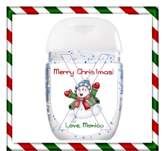 Christmas Hand sanitizer labels - Bath & Body Works Pocket Bac - Cute Snowman with hat Il_570xn