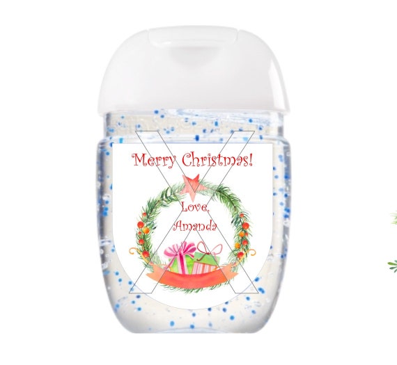 Christmas Hand sanitizer labels - Bath & Body Works Pocket Bac - Christmas Wreath C2 Il_570xn