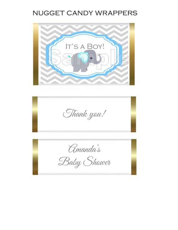 Nugget candy labels, stickers, wrappers - Chevron Elephant - Various colors! Il_570xn