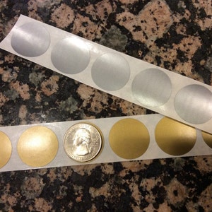 500 + 100 FREE = 600 Silver or Gold 1&quot; inch Scratch Off Stickers Labels