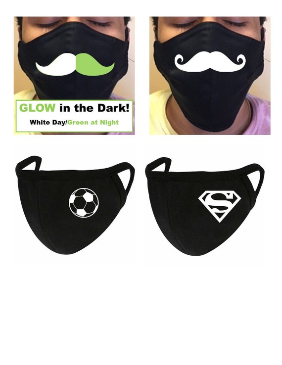 Custom iron-on decals. Many Choices or create your own! Mustaches, Text, Fangs, Biohazard, Mickey Ears! Glow in the Dark available! Il_570xn
