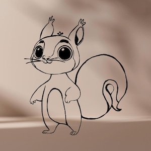 Cute Squirrel SVG – Adorable Woodland Animal Digital Design – Boho Forest Clipart for T-Shirts, Hoodies, Tote Bags, Mugs & Caps