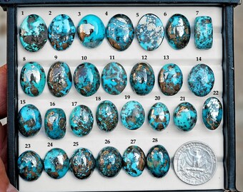 Morenci Türkis Cabochon Natürliche Flatback Lose Edelsteine für die Schmuckherstellung