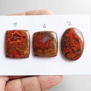 Moroccan Seam Agate Cabochon Natural Flat Back Loose Gemstones for Jewelry Making image 2