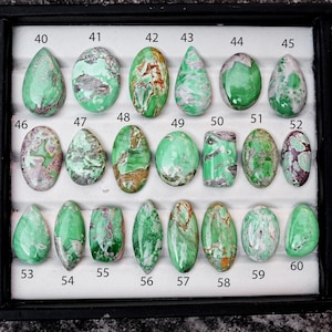 Australian Variscite Cabochon: Lucin Variscite Natural Flatback Loose Gemstones for Jewelry Making