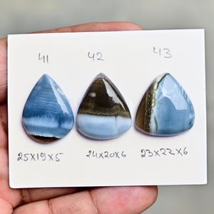 Owyhee Blue Opal Cabochon Natural Flatback Loose Gemstones for Jewelry Making image 15