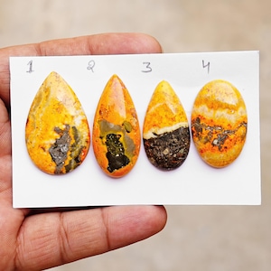Mustard Jasper Cabochon Natural Flat Back Loose Gemstones for Jewelry Making