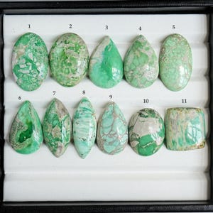 Australian Variscite Cabochon: Lucin Variscite Natural Flatback Loose Gemstones for Jewelry Making