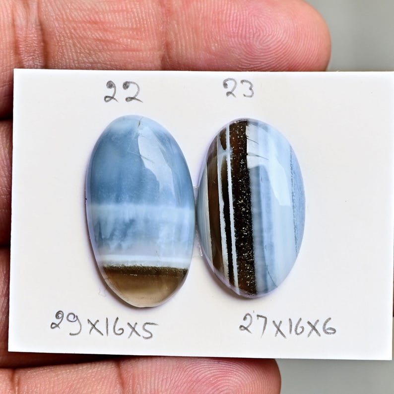 Owyhee Blue Opal Cabochon Natural Flatback Loose Gemstones for Jewelry Making image 8
