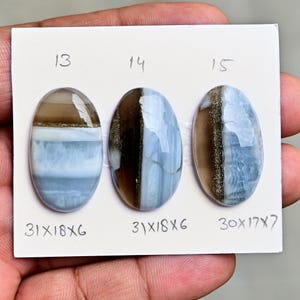 Owyhee Blue Opal Cabochon Natural Flatback Loose Gemstones for Jewelry Making image 5
