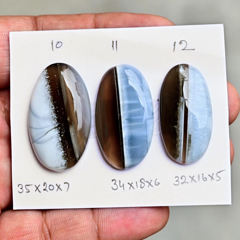 Owyhee Blue Opal Cabochon Natural Flatback Loose Gemstones for Jewelry Making image 4
