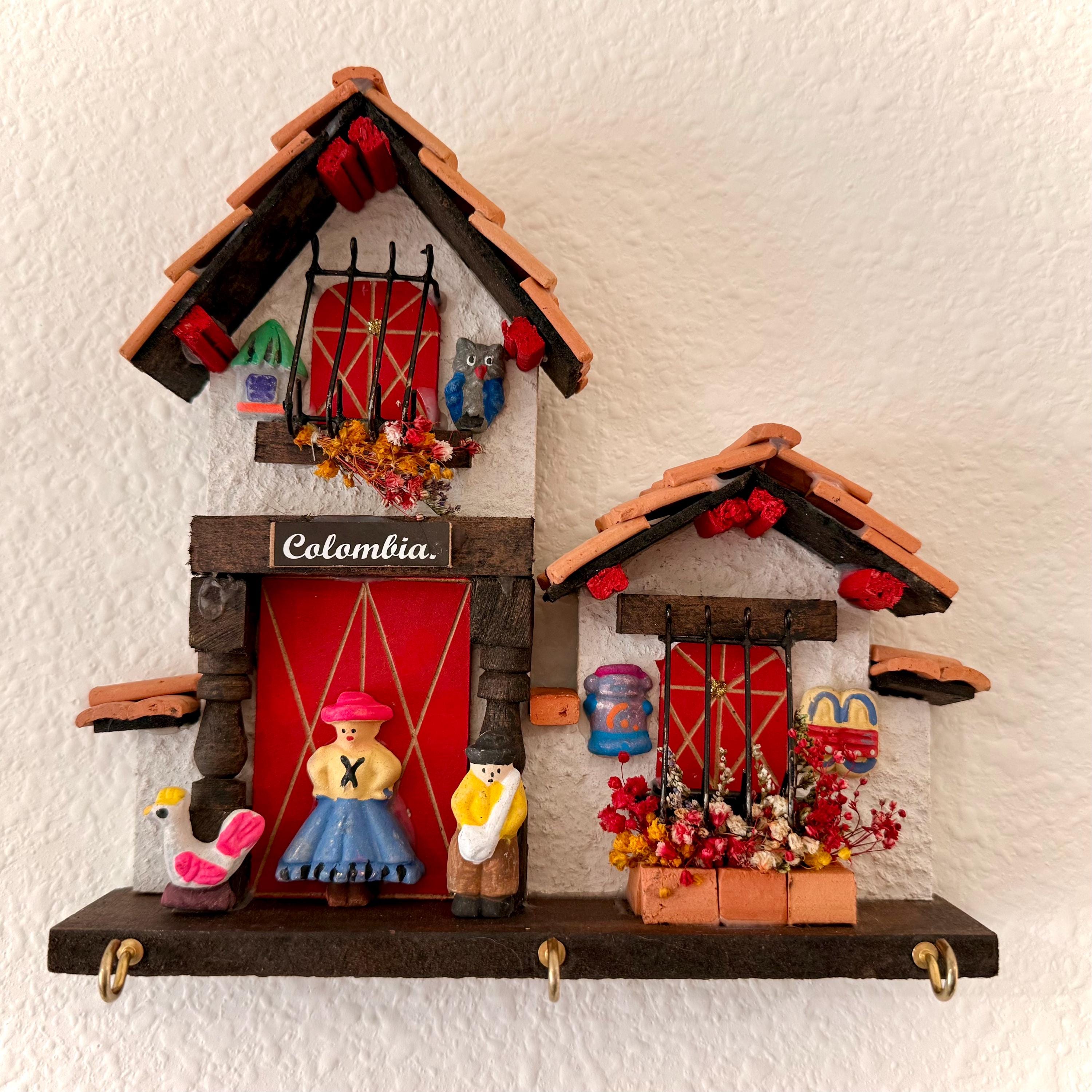 Keychain Holder Wall Decor- Handcrafted Miniature Colombian Home Model