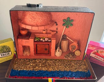 Incense Burner Kitchen Con Arepas Parrilla Mazorca Arroz Pollo Colombian Handcrafted - Incense Holder Casita Tipica Colombiana Buena Suerte