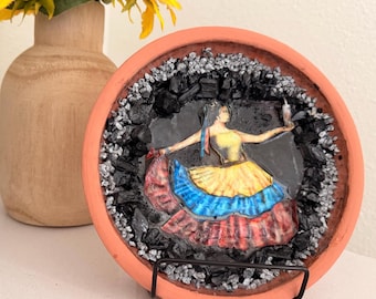 Colombian Traditional Dancer Handcrafted Decorative Bowl Shadow Box Art -  Plato Decorativo Bailarina Colombiana