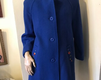 cobalt wool coat