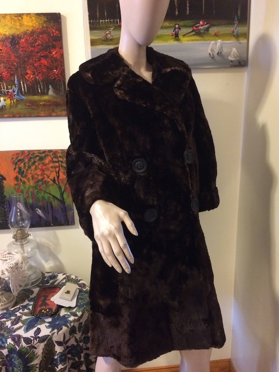Vintage 30s 40s Brown Sheared Beaver Russian Princ