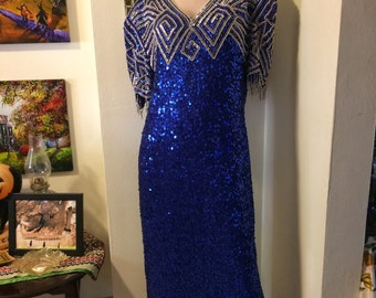 size 10 12 heavily beaded chiffon evening dress 80 beaded black silk cocktail dress