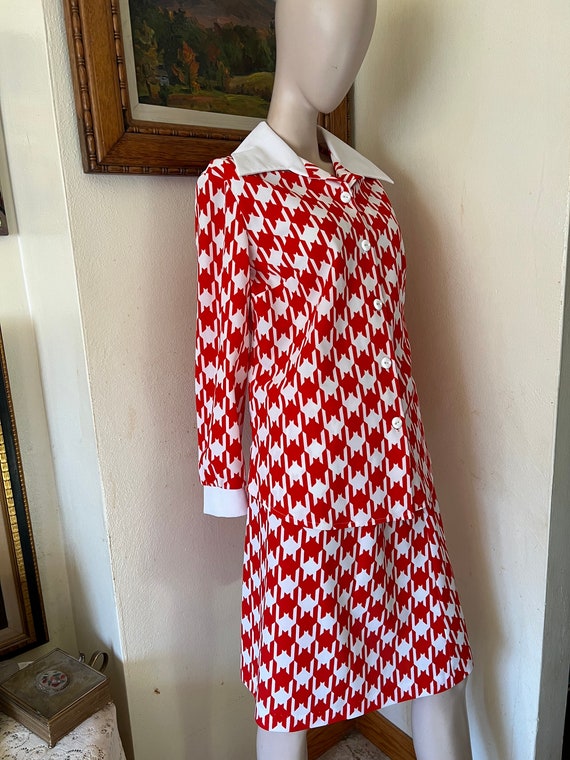 Vintage 70s Red White JC Penneys Two Piece Ladies… - image 5