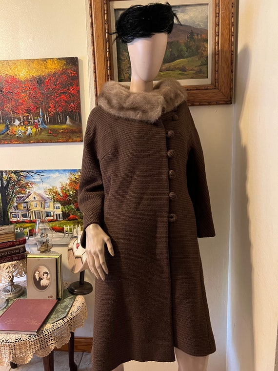 Vintage 1960s Brown Forstmann Wool Mod Classic Gi… - image 5