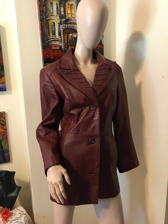 Vintage 70s Cognac Brown Ladies Genuine Leather FA