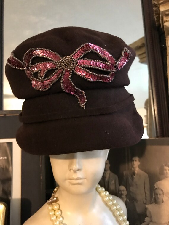 Vintage 1930s Art Deco Stunning Brown Pink Beige G