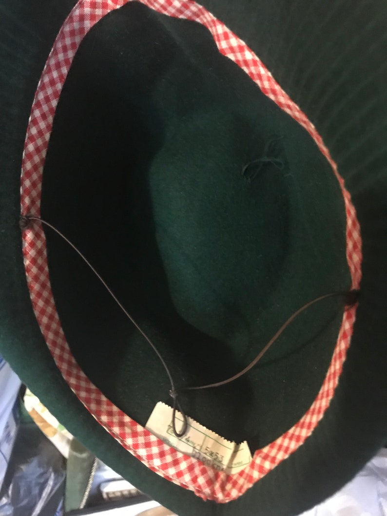 Vintage 1960s Emerald Green Unisex Fedora Clockne Hat Mid Century Mens Fall Hat 7 14