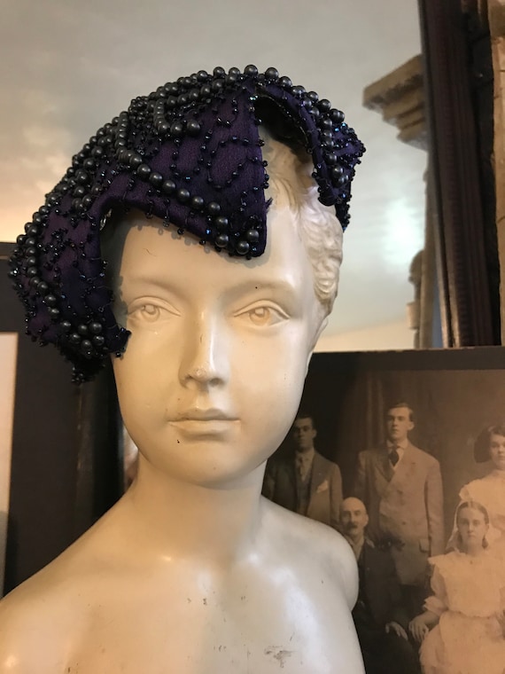 Fabulous Vintage 40s Old Hollywood Blue Purple Bea