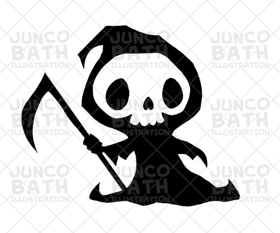 A cute Dark intimidating young boy like reaper