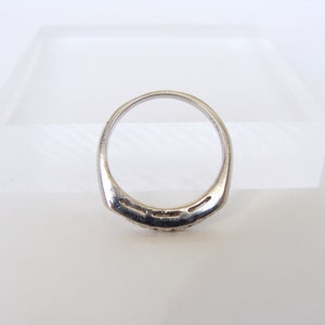 Diamond band, Art Deco anniversary wedding ring, platinum, sizeable, 7 stone, vintage ring, half eternity, stacking ring image 3