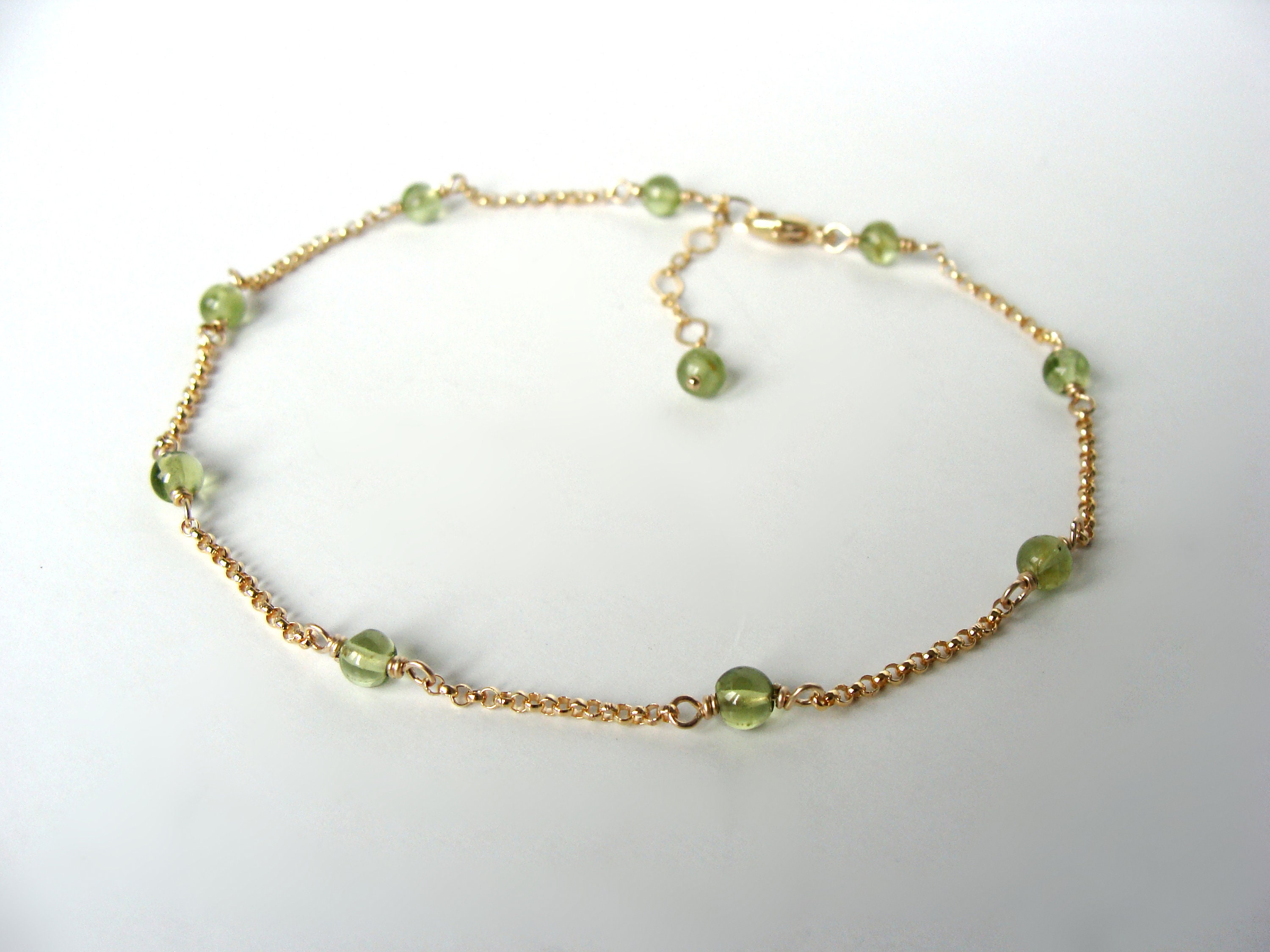 Peridot Anklet - Etsy