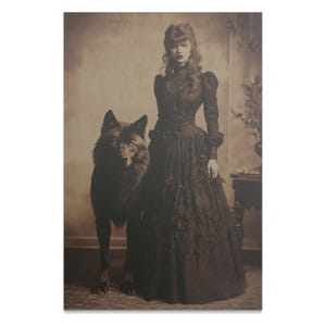 Wolf Tamer Premium Matte/Glossy Paper Poster, Victorian Vintage, Gothic Spooky, Art Poster Print, Fantasy Photo