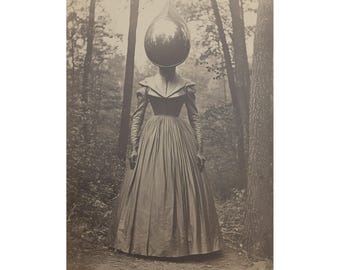 Flatwoods Monster Cryptid Photo Poster, Victorian Gothic Spooky Art Print