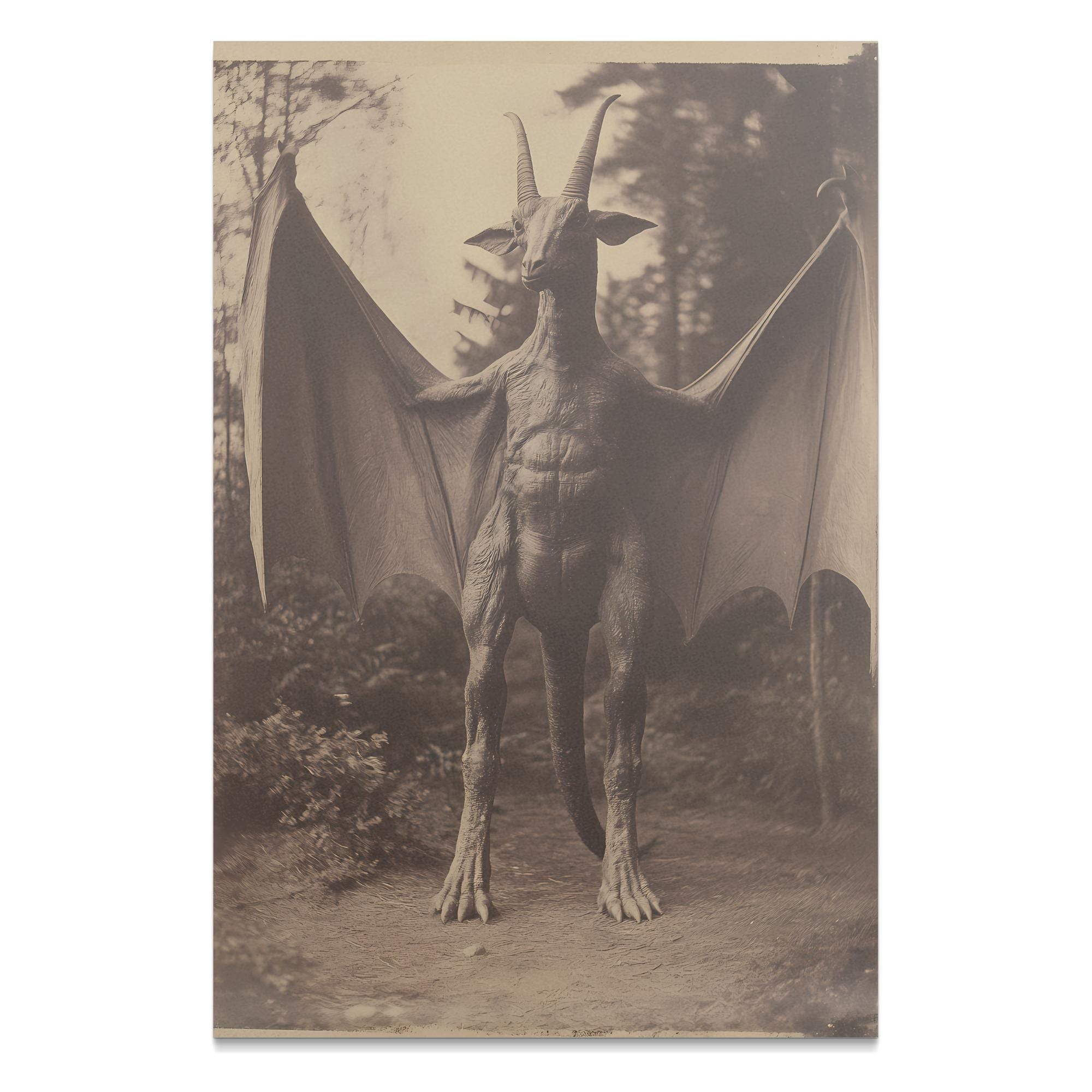 Devil Cryptid Jersey Devil Cryptid Poster, Victorian Gothic Spooky Art Print - Etsy