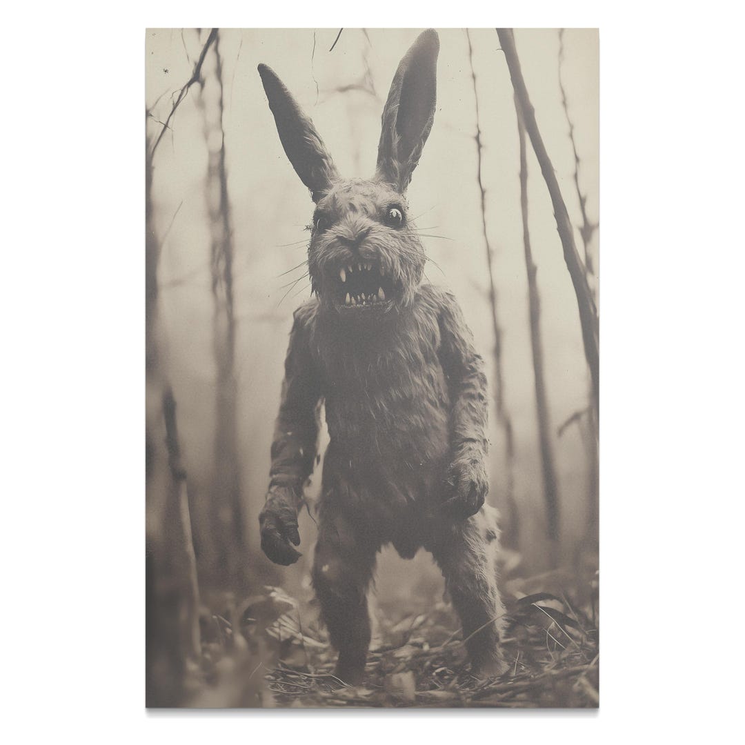Cryptids Spook Rabbit Were-rabbit Cryptid Photo Poster, Victorian Gothic Spooky Art Print - Etsy