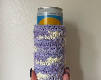 Handmade Crochet Slim Can Cozy: Drink Sleeve