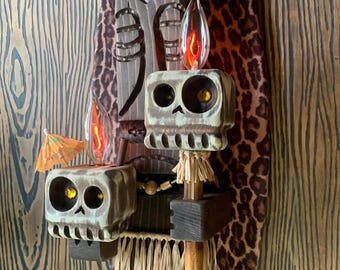 Deluxe witch doctor wall sconce tiki room lamp