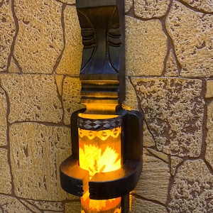 Witco style tiki lamp wall sconce tribal figure.