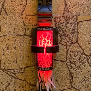 Witco style tiki lamp wall sconce tribal figure.