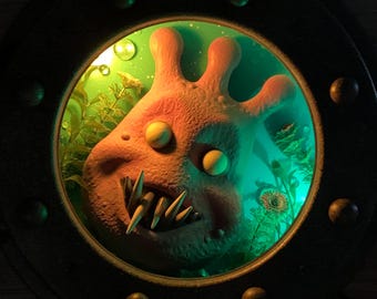 16” dia. Sea freak sea monkey peeper porthole wall sconce lamp