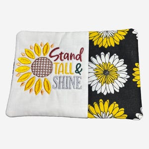 Embroidered Mug Rug Sunflower Cotton Coaster Padded Mug Mat